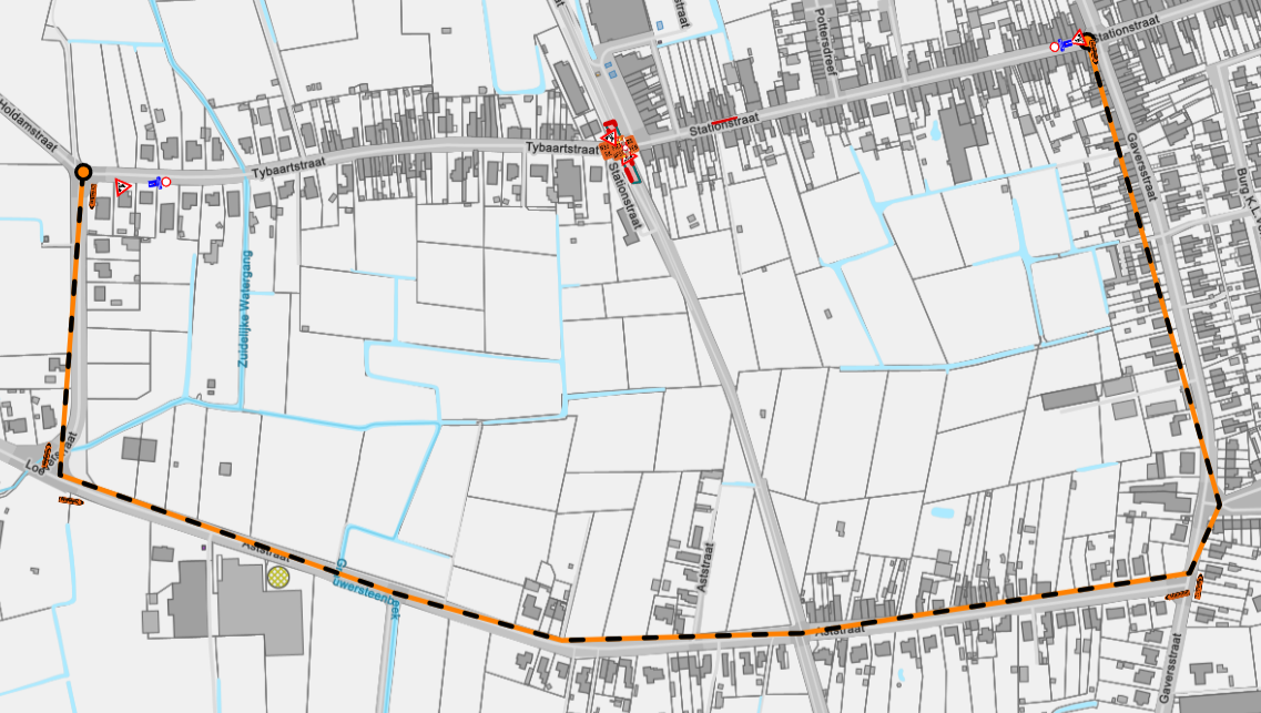 verkeersmaatregelen kaartje