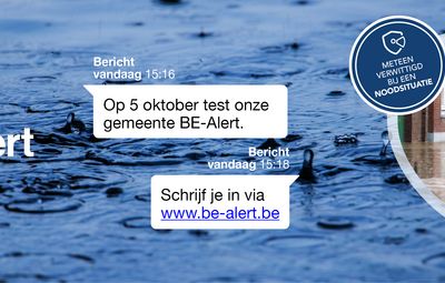 Test BE-Alert op 5 oktober 2023