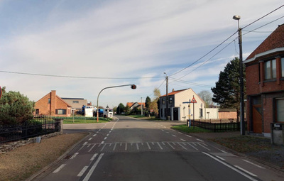 Tijdelijke verkeerslichten kruispunt Beekstraat - Shondstraat - Wijnstraat - Grouwesteenstraat